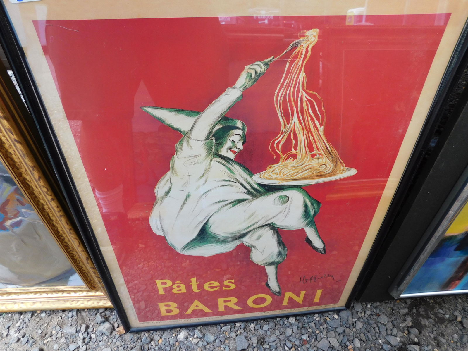 Early French Poster: Early French Poster Pates Baroni. Signed L Cappiello 1921 Image measures 23.5" L x 31" T You are bidding at a live sale. Please read the terms and conditions. We are offering no contact pick up at our