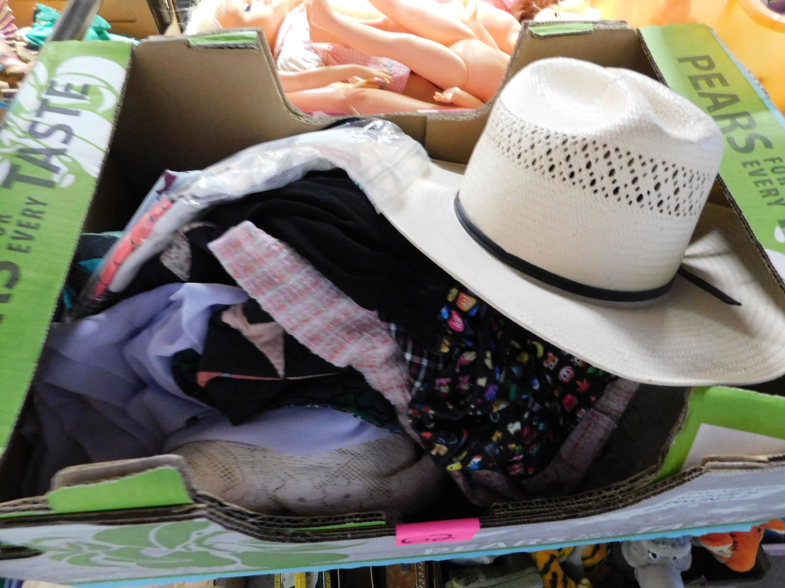 Box Lot of Linens and a Hat: Box Lot of Linens and a Hat. You are bidding at a live sale. Please read the terms and conditions. This sale will be broadcast live on sale day with full descriptions of each lot being sold, as well a