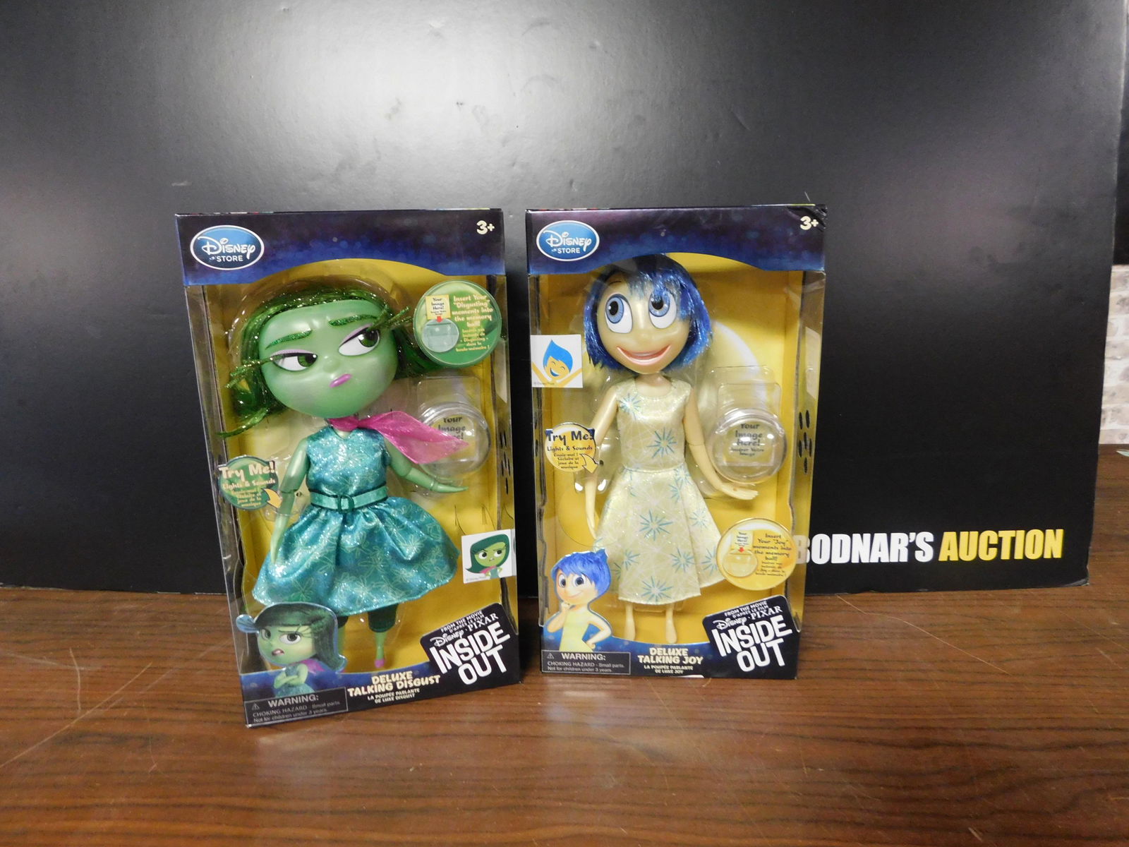 Disney Inside Out Talking Disgust and Joy: Disney Inside Out Talking Disgust and Talking Joy. Made by Disney Store. You are bidding at a live sale. Please read the terms and conditions. This sale will be broadcast live on sale day with full de