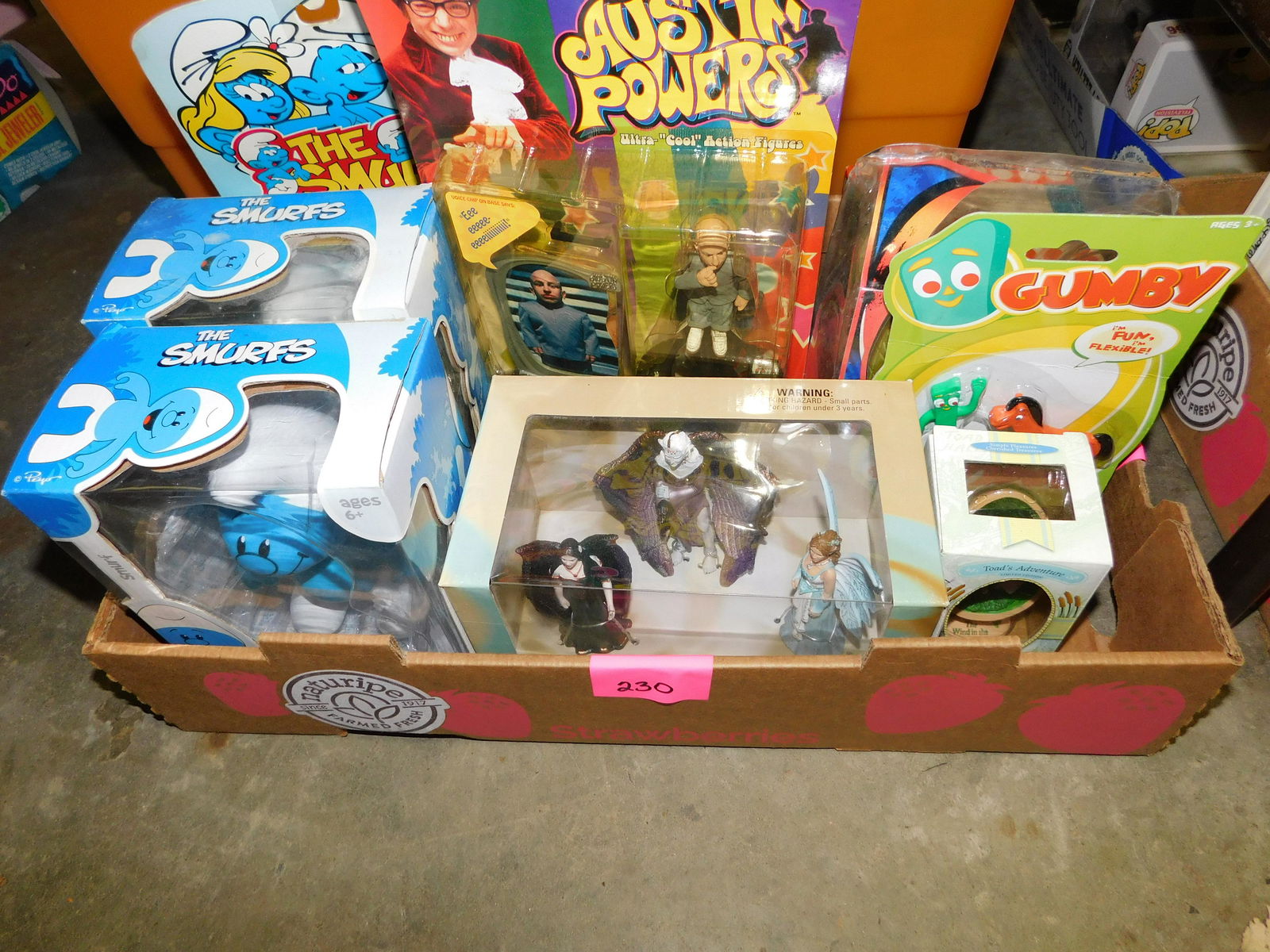 Box Lot of New in Package Figures including Smurfs (1 of 1)