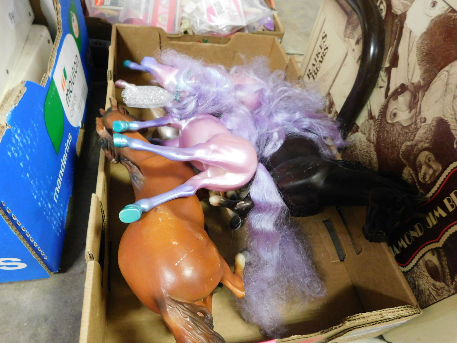 Box Lot of Toy Horses: Box Lot of Toy Horses and Pony's. You are bidding at a live sale. Please read the terms and conditions. This sale will be broadcast live on sale day with full descriptions of each lot being sold, as w