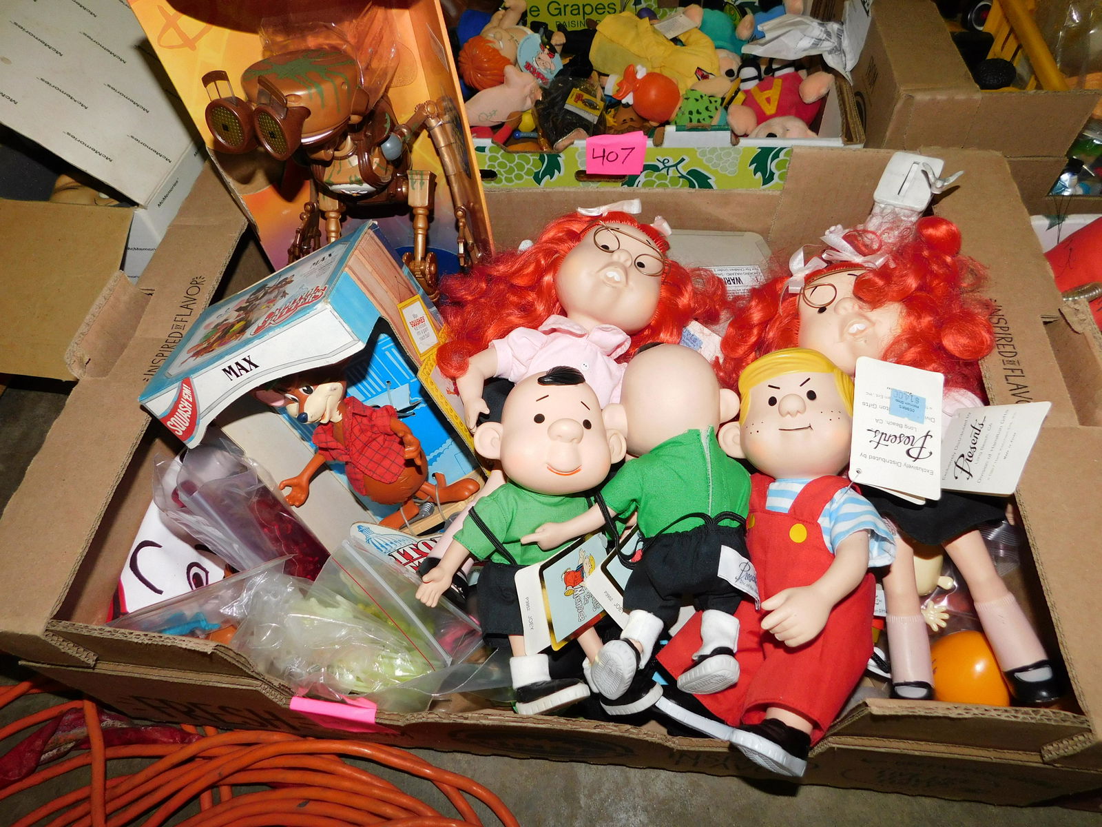 Box Lot of Misc Figures and Toys Including Dennis the (1 of 1)