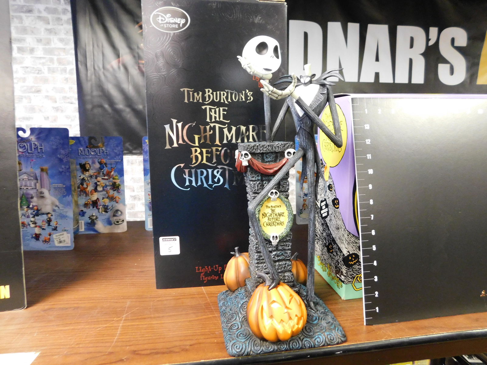 The Nightmare Before Christmas Jack Skellington Resin: Disney's Tim Burton's The Nightmare Before Christmas Jack Skellington light up resin statue from the Disney store. In working condition with original box. Measures approx. 18" tall x 7" wide out of th
