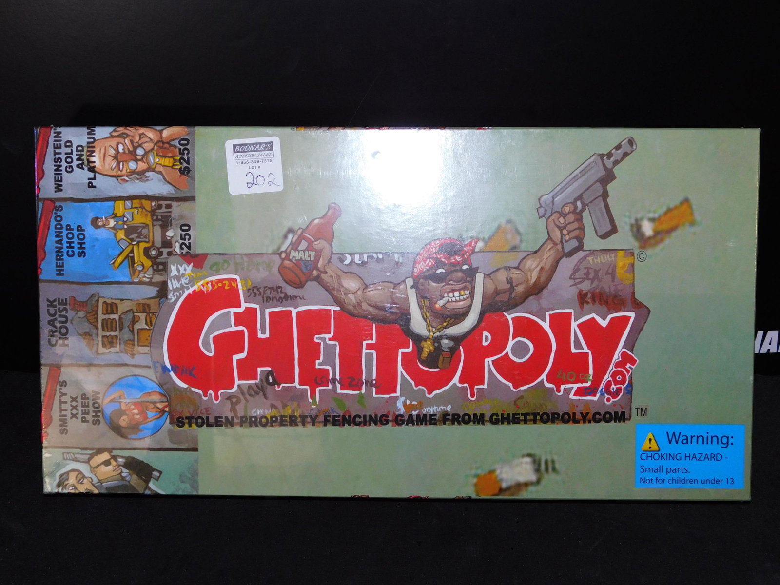 Ghettopoly: Ghettopoly Stolen property fencing Game sealed in original box. You are bidding at a live sale, please read the terms and conditions. We are offering contact-less pick ups at our South Brunswick locat