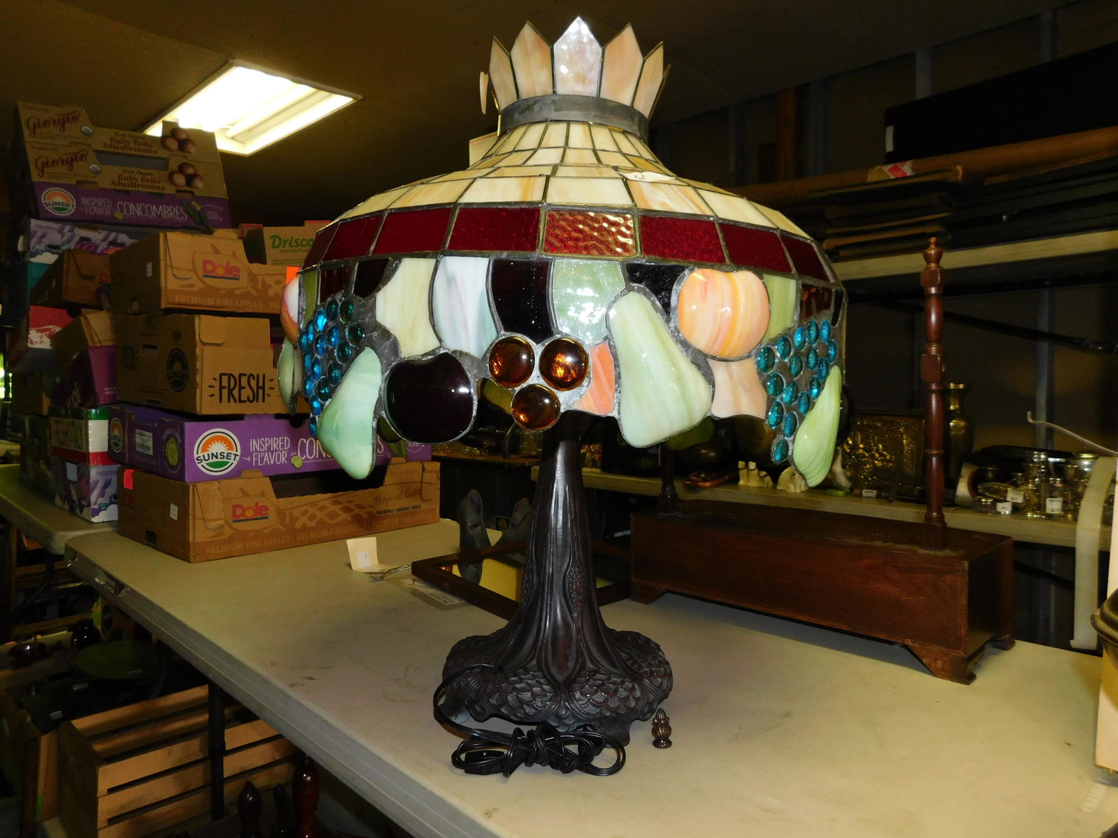 Leaded Glass Table Lamp: Leaded Glass Table Lamp. Shade As-Is. You are bidding at a live sale. Please read the terms and conditions. This sale will be broadcast live on sale day with full descriptions of each lot being sold,