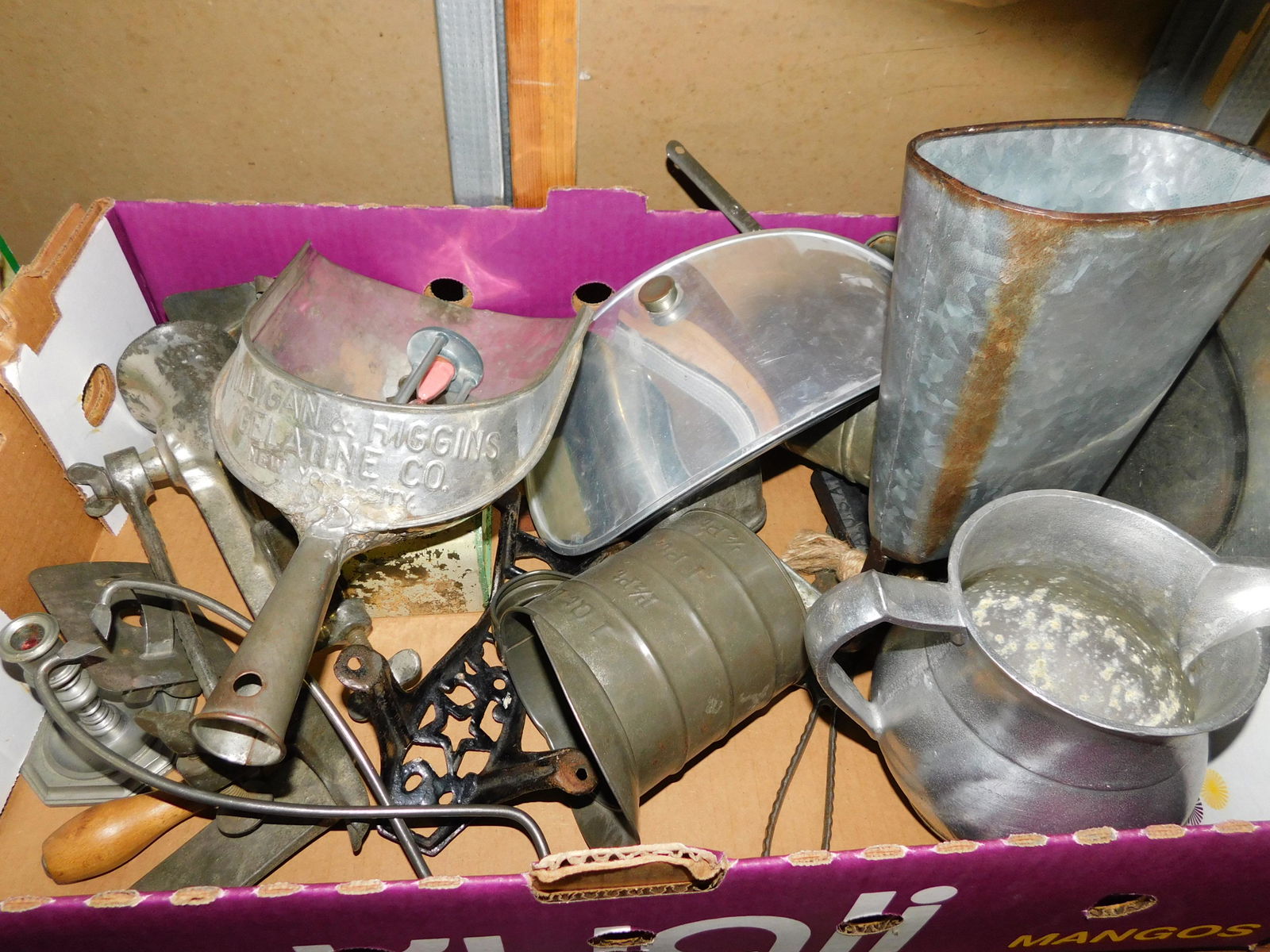 Box Lot of Country Primitives: Box Lot of Country Primitives. You are bidding at a live sale. Please read the terms and conditions. This sale will be broadcast live on sale day with full descriptions of each lot being sold, as well
