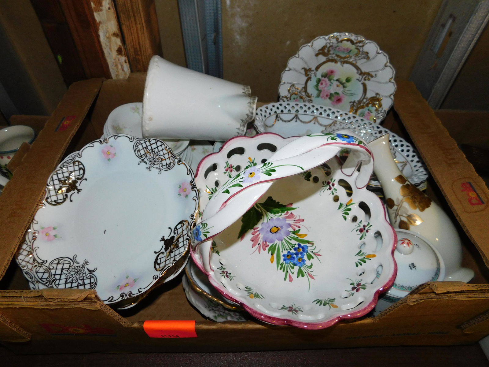 Box Lot od Porcelain with Limoges: Box Lot of Porcelain with Limoges. You are bidding at a live sale. Please read the terms and conditions. This sale will be broadcast live on sale day with full descriptions of each lot being sold, as