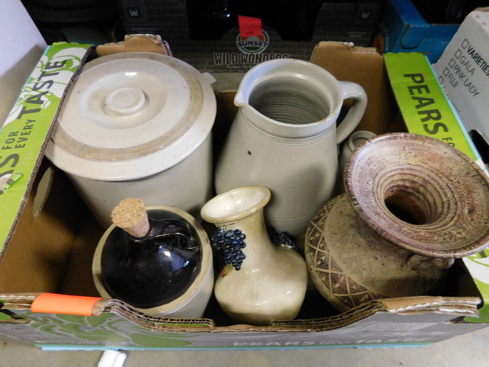 Lot of Stoneware and Vases: Lot of Stoneware and Vases. You are bidding at a live sale. Please read the terms and conditions. This sale will be broadcast live on sale day with full descriptions of each lot being sold, as well as