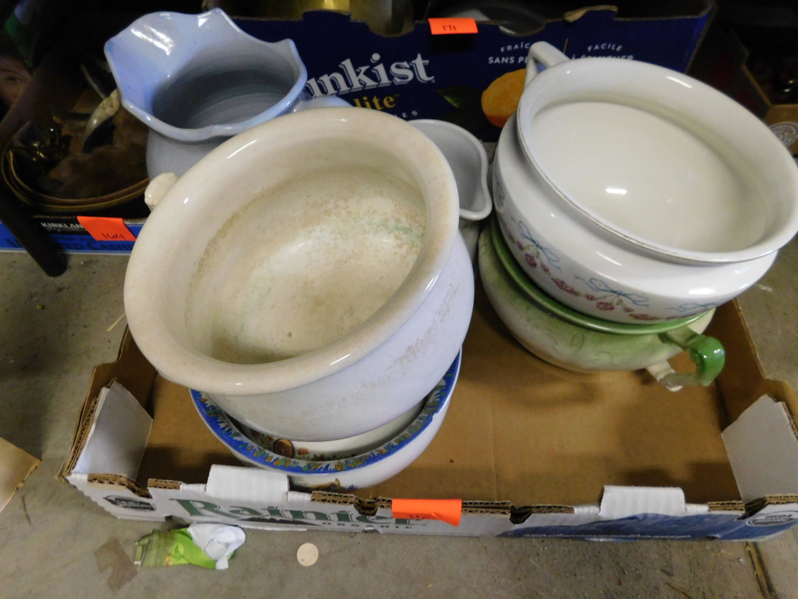 Lot of Ironstone and Victorian Spittoons: Lot of Ironstone and Victorian Spittoons. You are bidding at a live sale. Please read the terms and conditions. This sale will be broadcast live on sale day with full descriptions of each lot being so