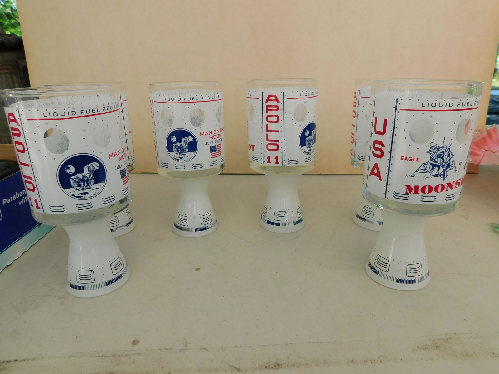 Lot of 6 Apollo 11 Glasses: Lot of 6 Apollo 11 Moonshot Glasses. You are bidding at a live sale. Please read the terms and conditions. This sale will be broadcast live on sale day with full descriptions of each lot being sold, a