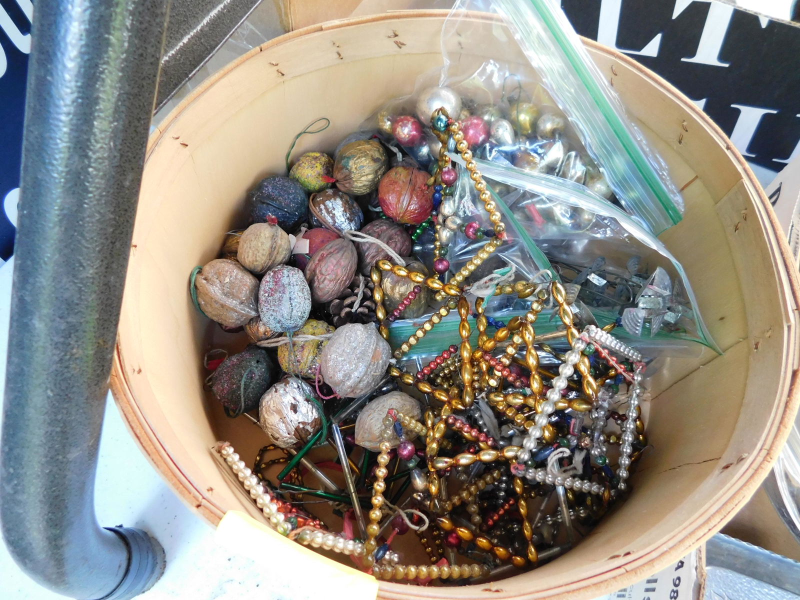 Box Lot of Early Christmas Ornaments: Box Lot of Early Christmas Ornaments. You are bidding at a live sale. Please read the terms and conditions. This sale will be broadcast live on sale day with full descriptions of each lot being sold,