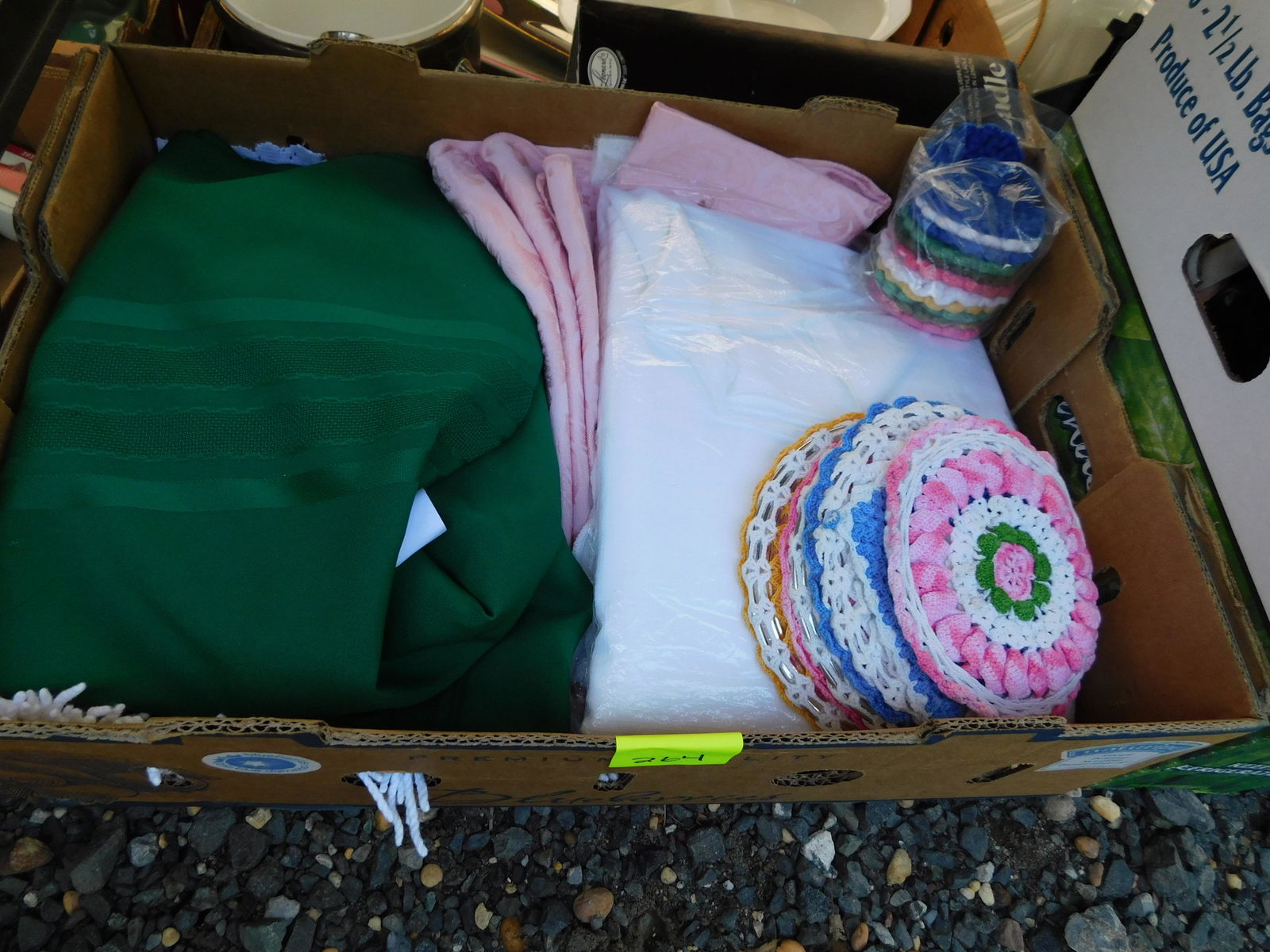 Box Lot of Textiles: Box Lot of Textiles. You are bidding at a live sale. Please read the terms and conditions. This sale will be broadcast live on sale day with full descriptions of each lot being sold, as well as video