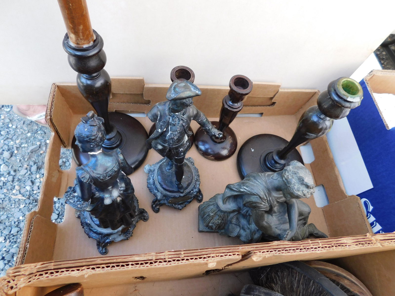 Box Lot of Candlesticks: Box Lot of Candlesticks. You are bidding at a live sale. Please read the terms and conditions. This sale will be broadcast live on sale day with full descriptions of each lot being sold, as well as vi