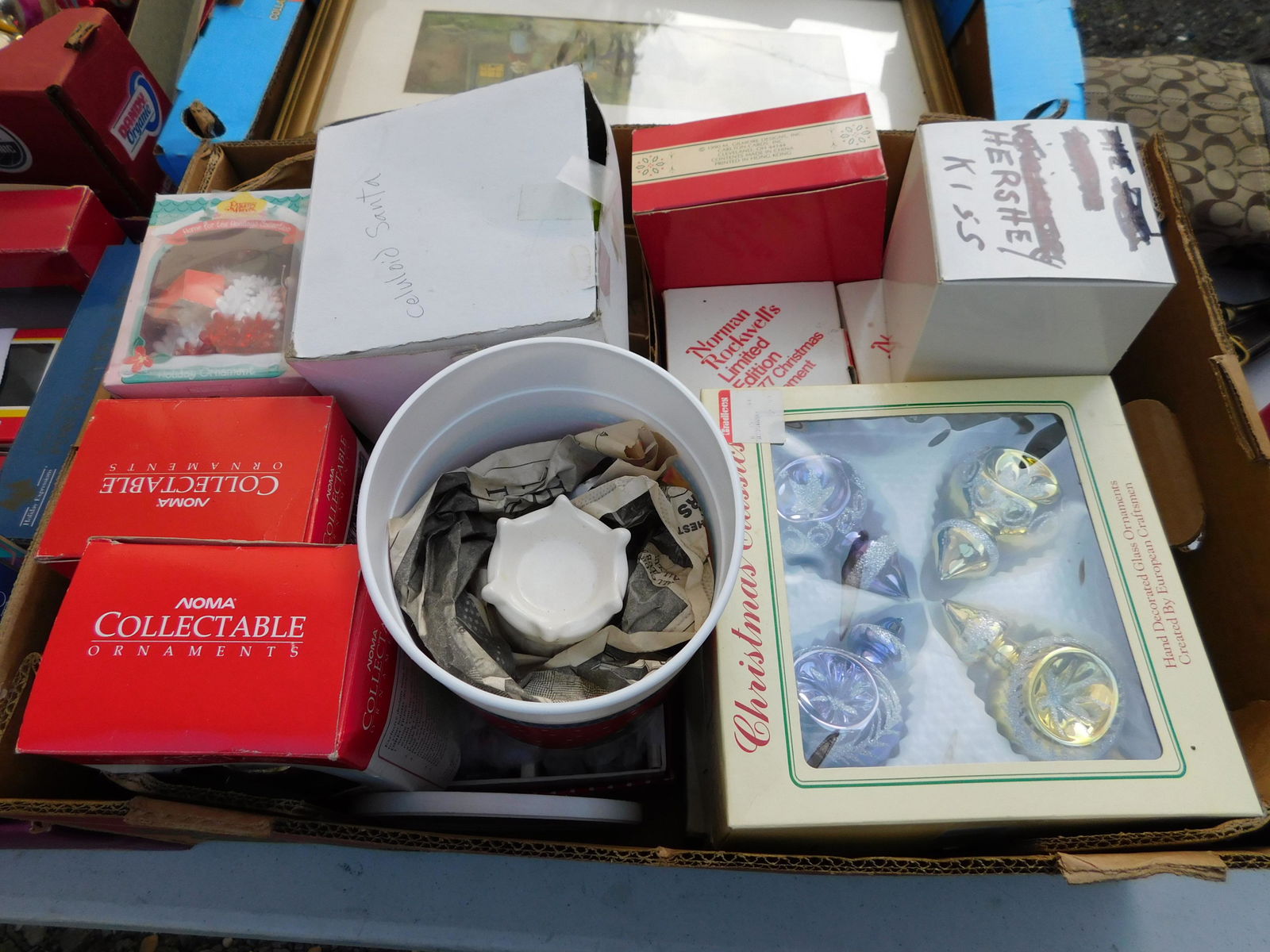 Box Lot of Christmas: Box Lot of Christmas You are bidding at a live sale. Please read the terms and conditions. This sale will be broadcast live on sale day with full descriptions of each lot being sold, as well as video