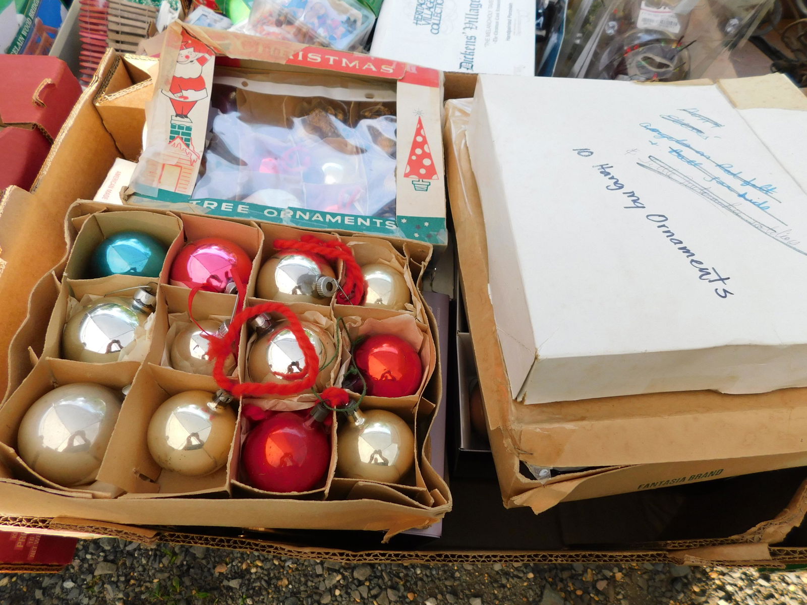 Box Lot of Vintage Christmas: Box Lot of Vintage Christmas. You are bidding at a live sale. Please read the terms and conditions. This sale will be broadcast live on sale day with full descriptions of each lot being sold, as well