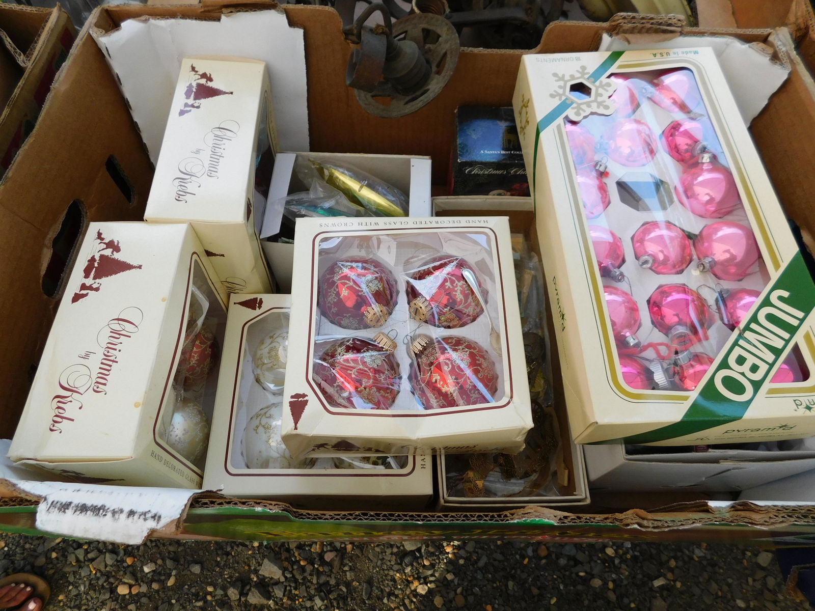 Box Lot of Christmas Ornaments: Box Lot of Christmas Ornaments. You are bidding at a live sale. Please read the terms and conditions. This sale will be broadcast live on sale day with full descriptions of each lot being sold, as wel