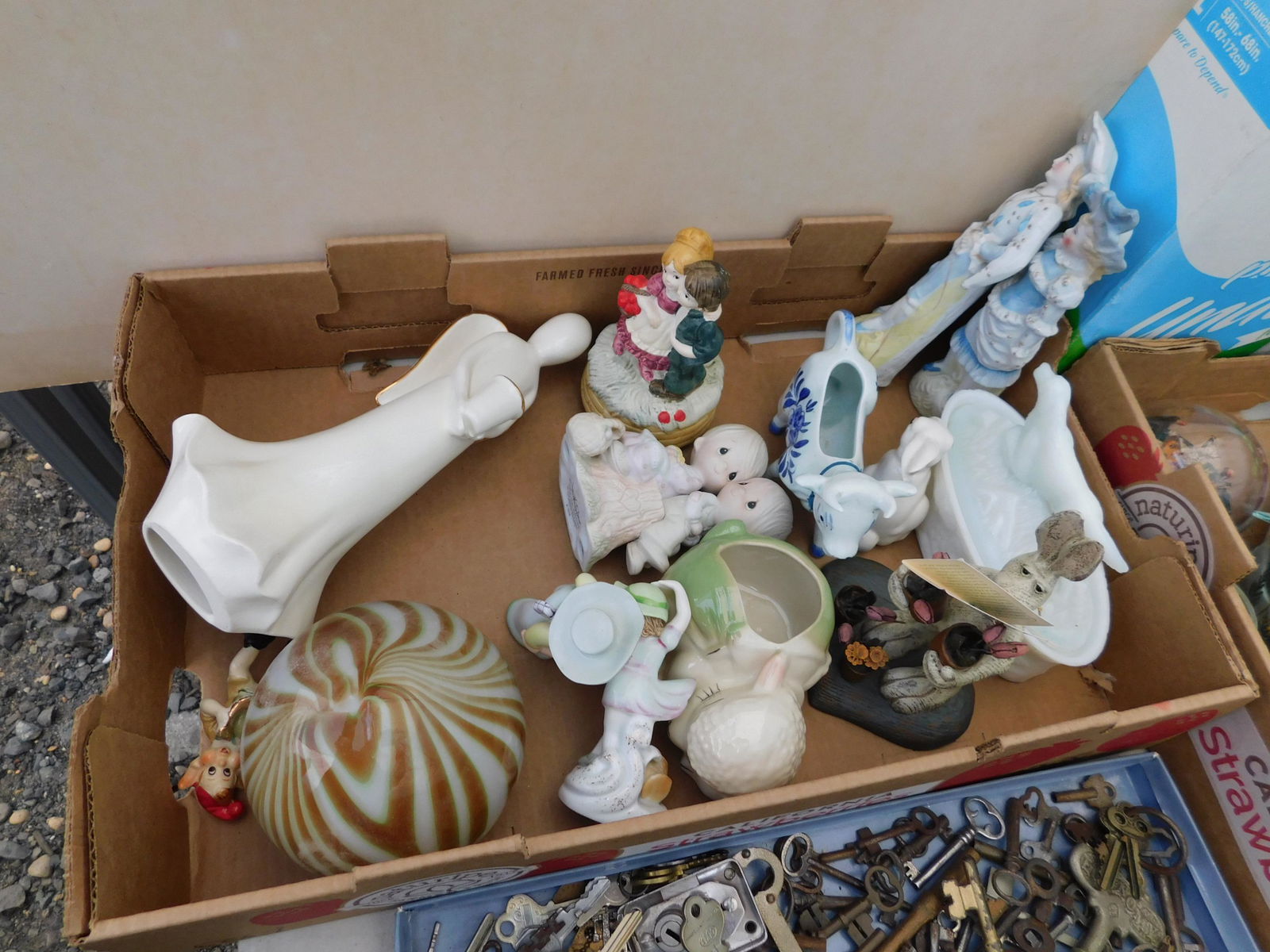 Box Lot of Figurines: Box Lot of Figurines. You are bidding at a live sale. Please read the terms and conditions. This sale will be broadcast live on sale day with full descriptions of each lot being sold, as well as video