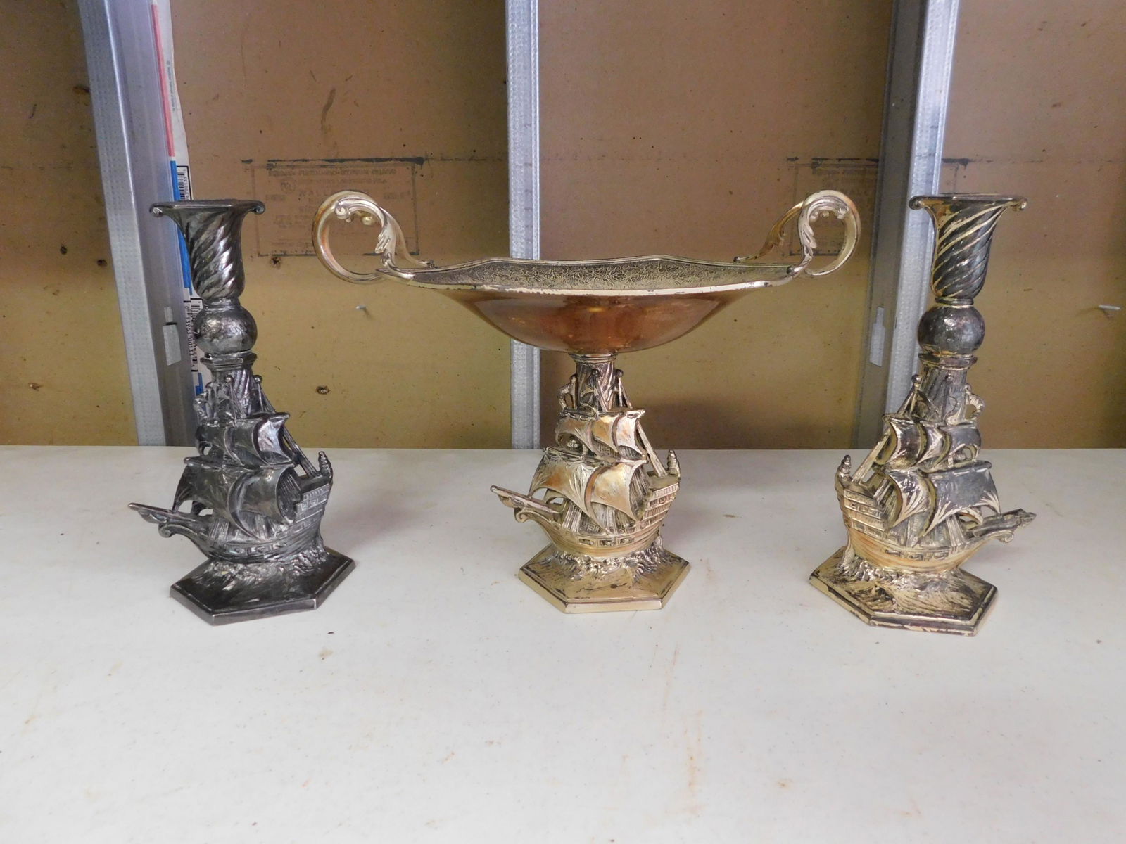 3 Piece Silver-plate Console Set (1 of 6)