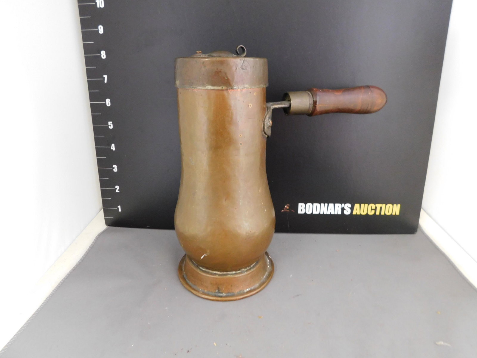 Copper Fat Lamp: Copper Fat Lamp. Measures approx 8.5" t x 3.5" w. You are bidding at a live sale, please read the terms and conditions. We are offering contact-less pick ups at our South Brunswick location by APPOINT