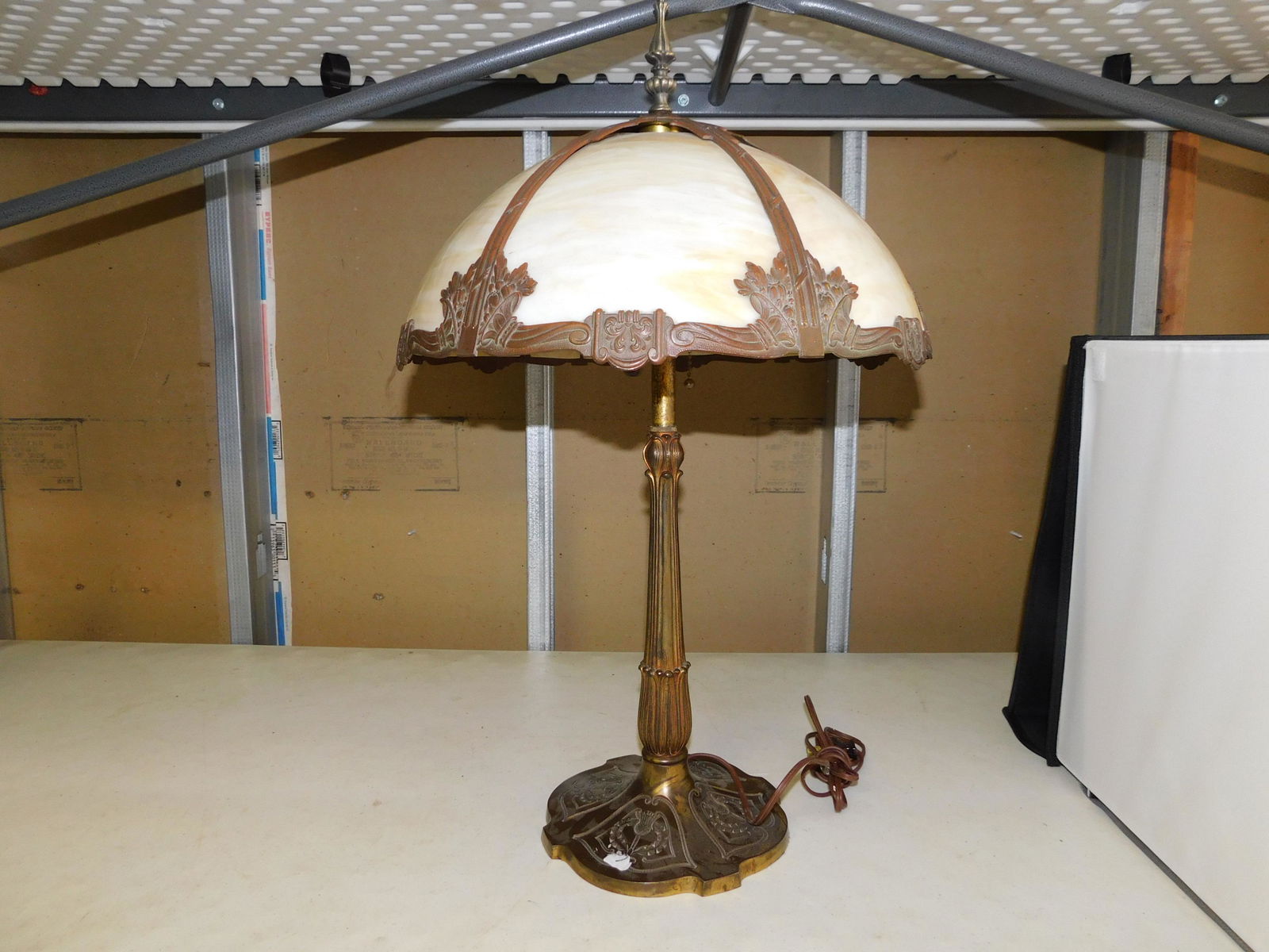 1920's Slag Glass Table Lamp (1 of 4)