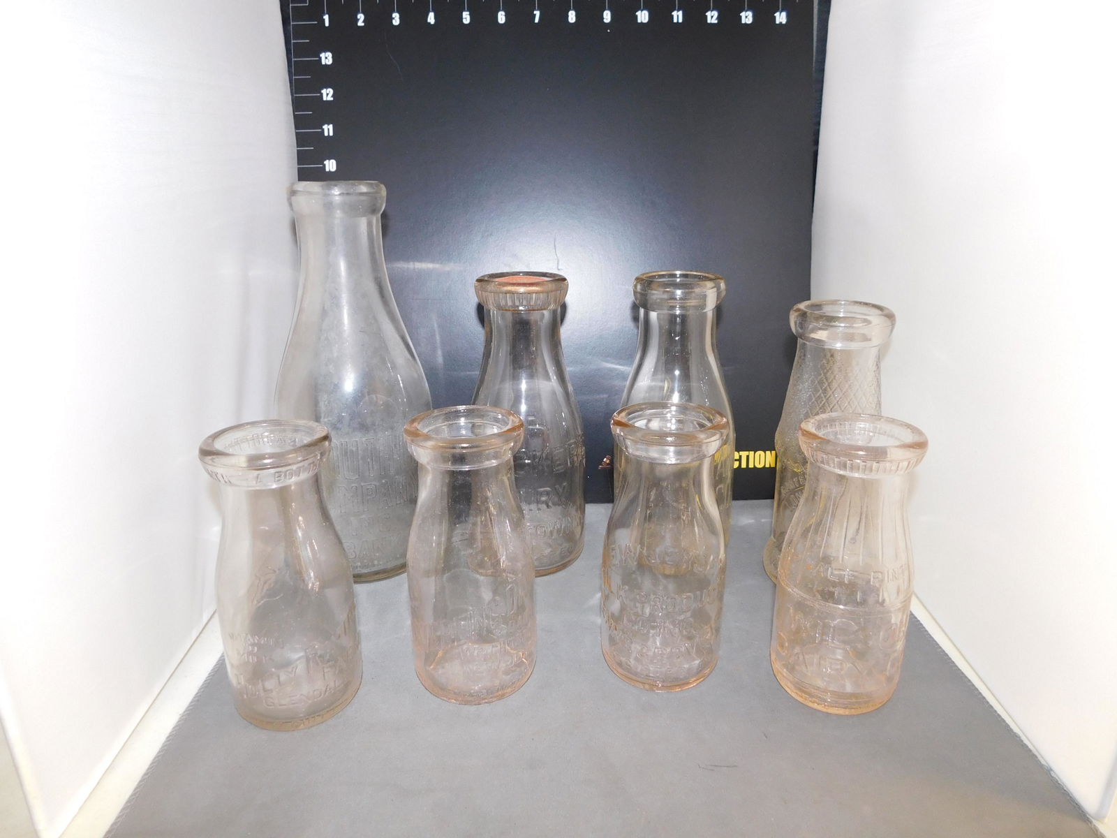 Lot of 8 Vintage Milk Bottles (1 of 5)