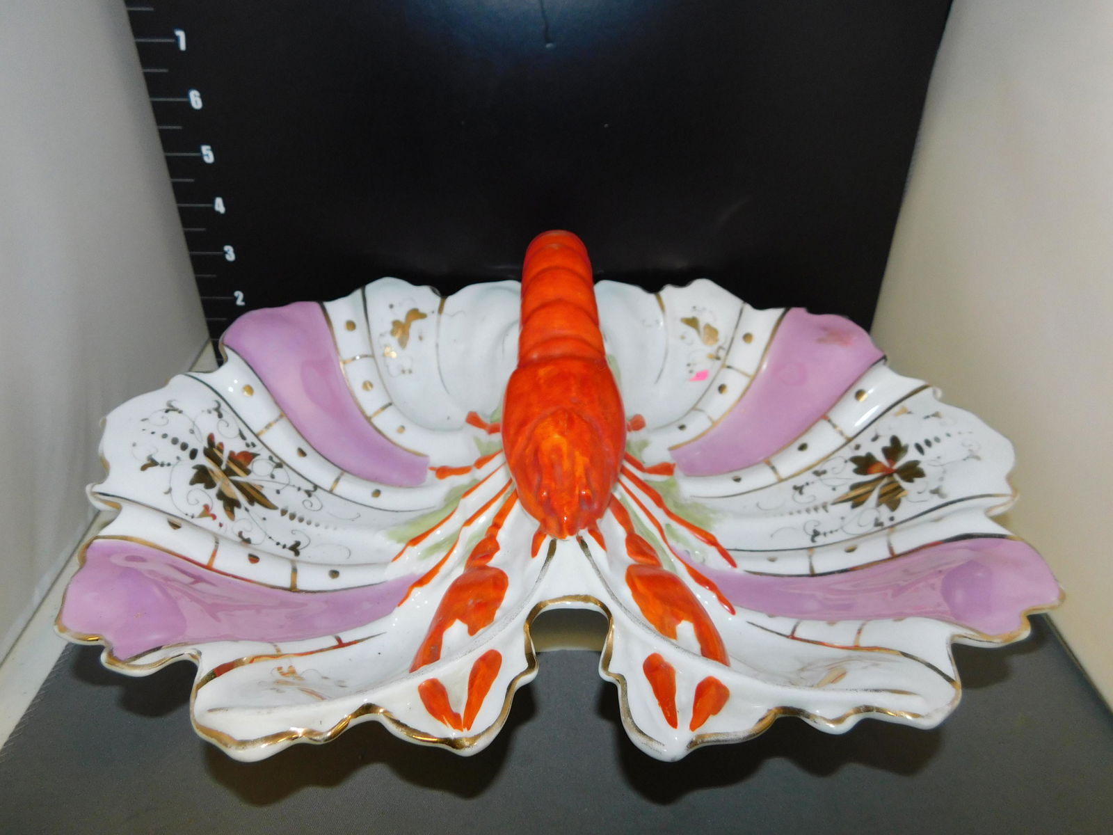 Hand Painted Porcelain Lobster Divided Dish (1 of 3)