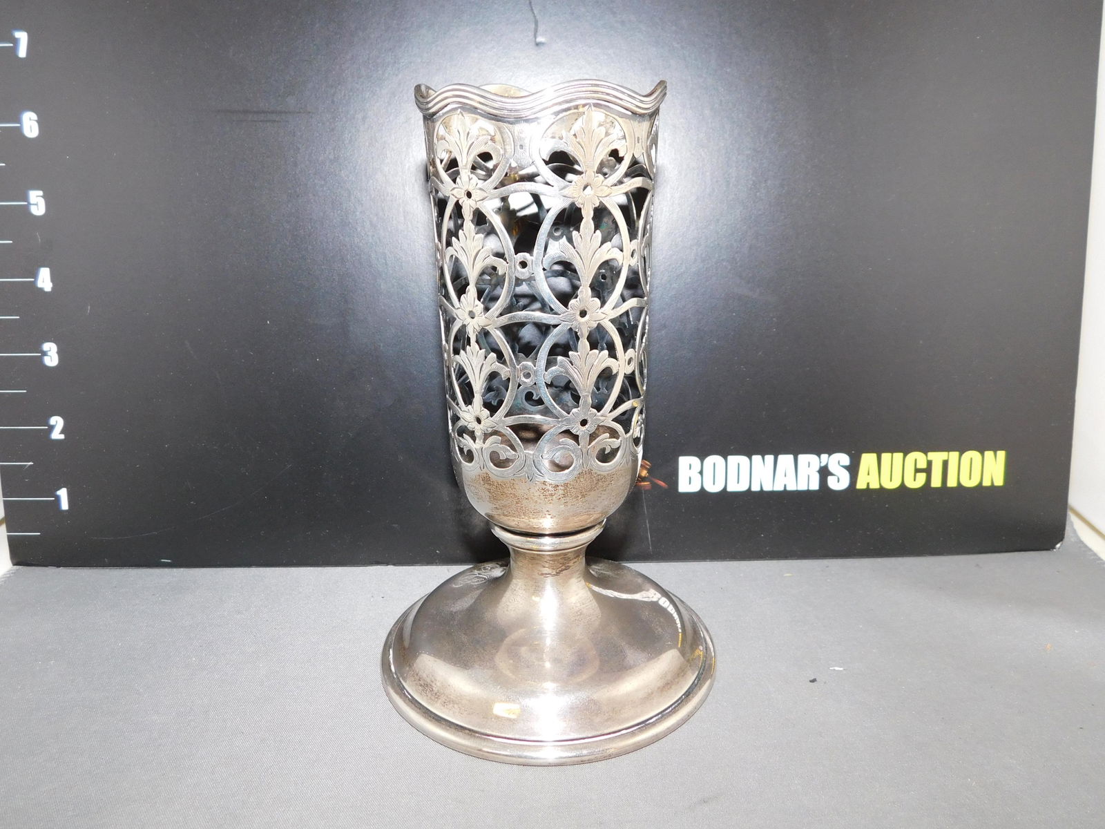 Sterling Silver Reticulated Vase (1 of 3)