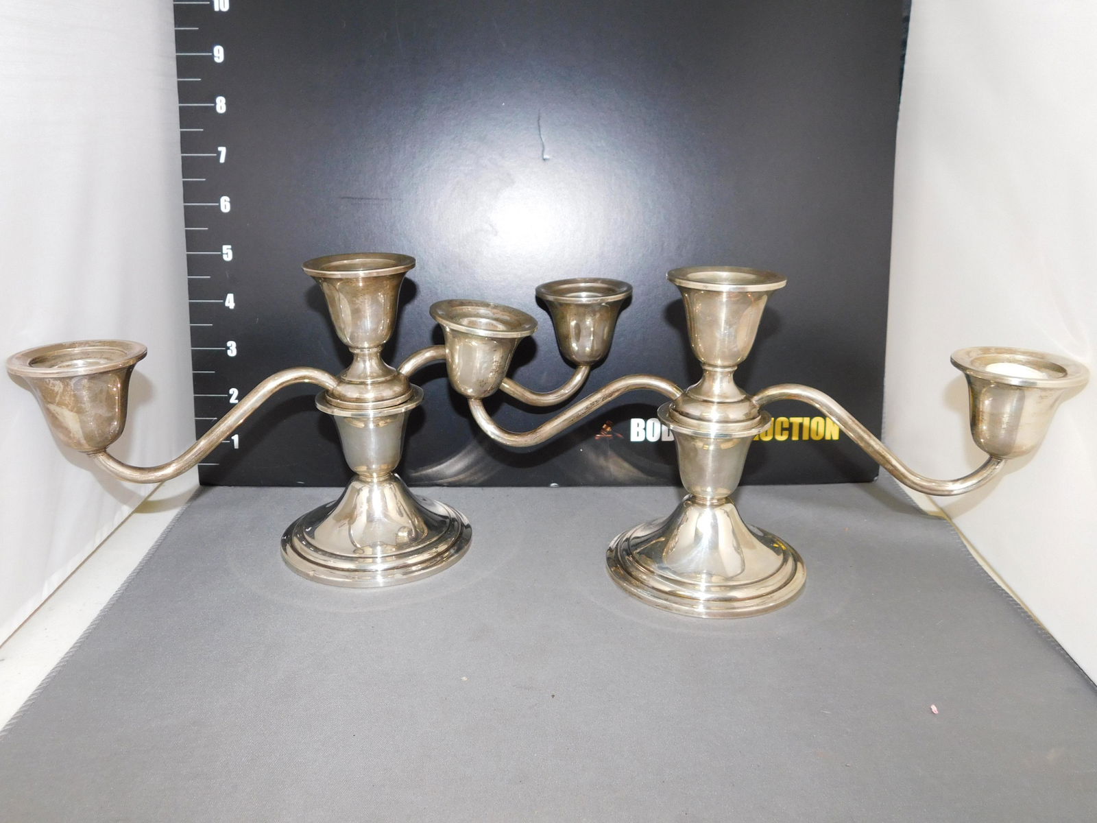 Pair of Sterling Silver Weighted Base Candelabras (1 of 2)