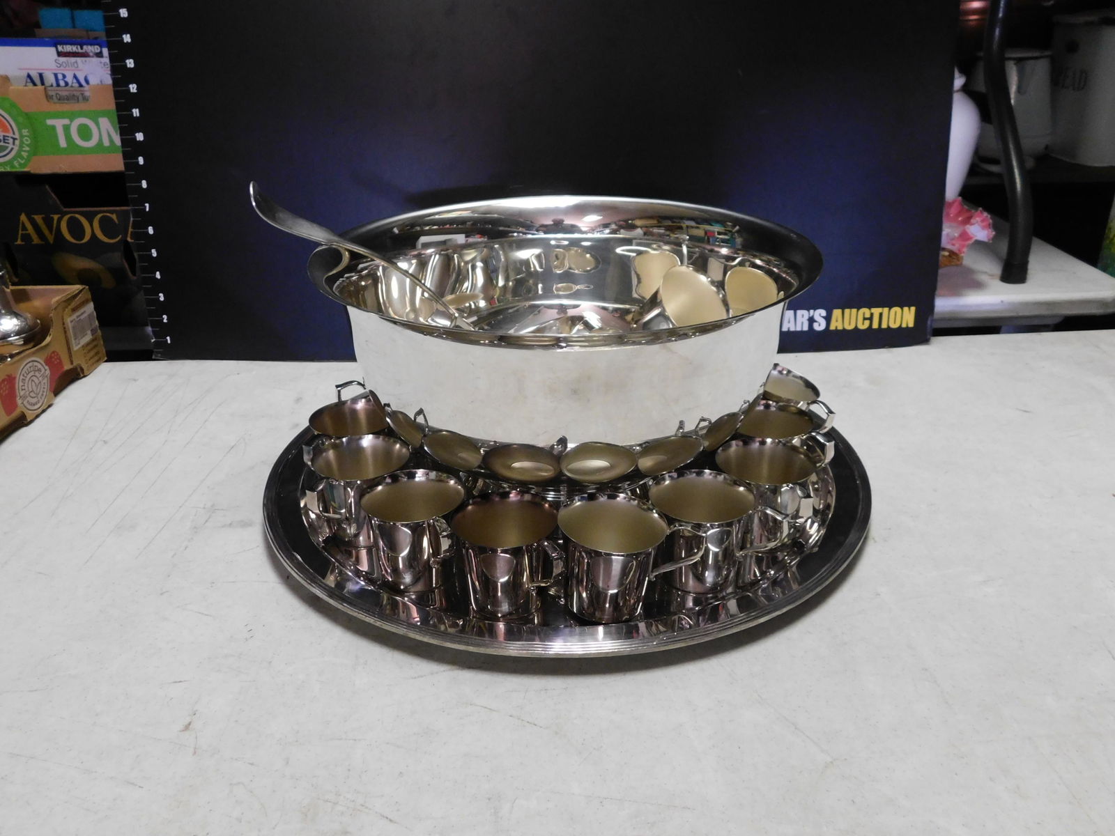 Silver-plate Punch Bowl Set (1 of 4)