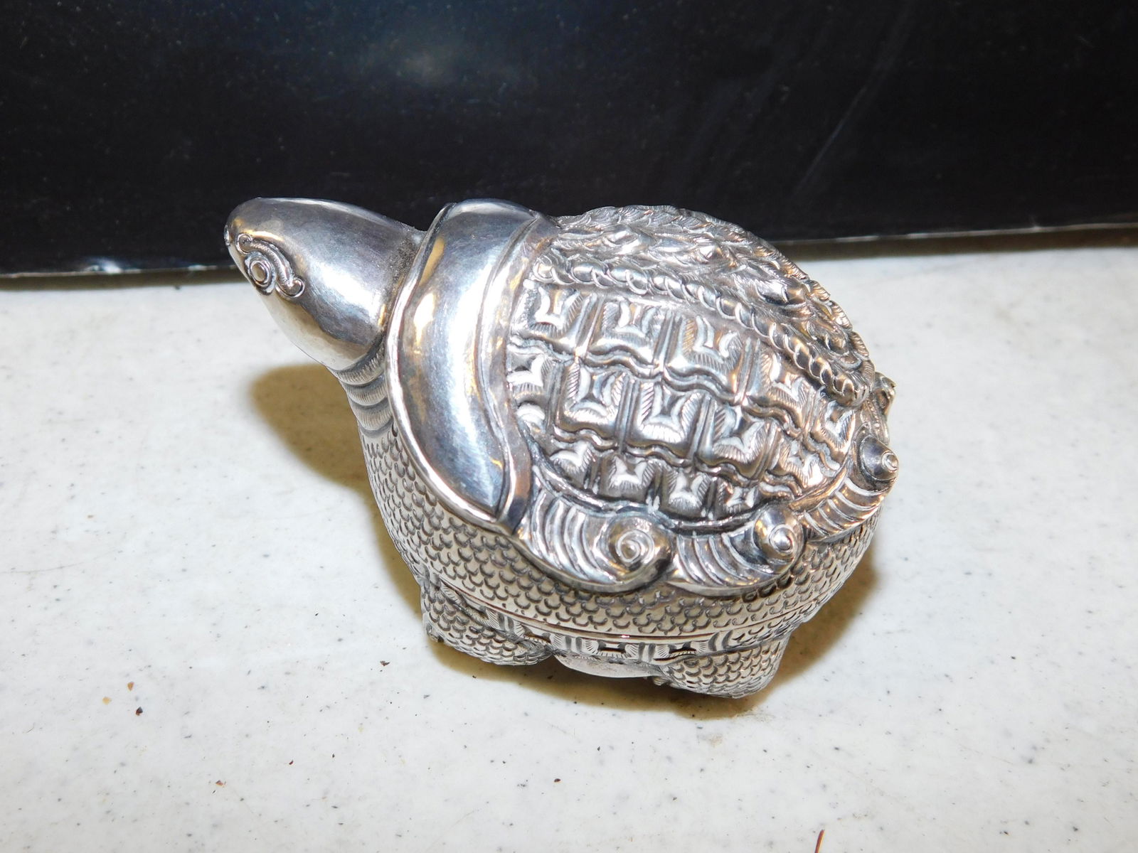Silver Overlay Asian Turtle Statue (1 of 4)