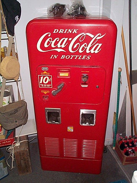 Vendo Coke-a-Cola 10 cent bottle machine, mint con: Vendo Coke-a-Cola 10 cent bottle machine, mint condition not restored, works, have keys and compressor works. Local delivery available within a 60 mile radius of Somerset, NJ, local delivery fee is $1