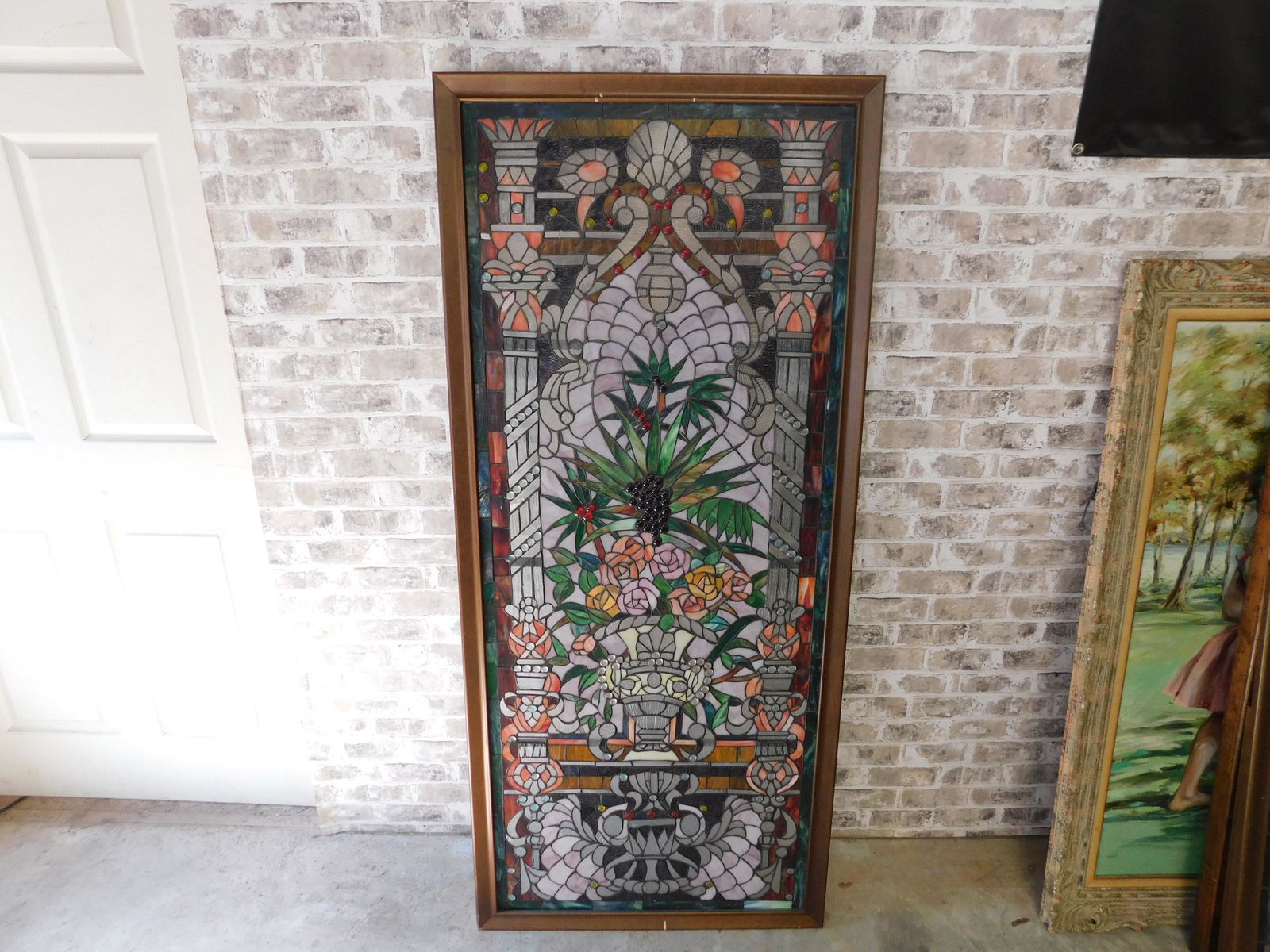 Large Framed Stained Glass Window (1 of 4)
