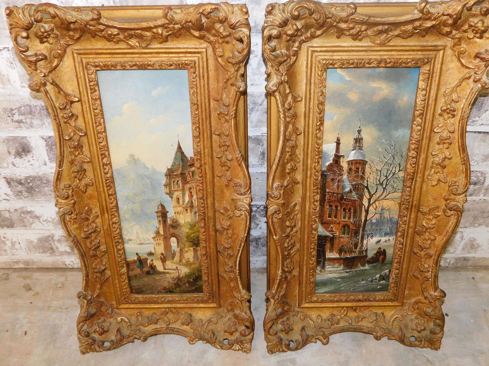 Pair of European Oil on Boards (1 of 5)