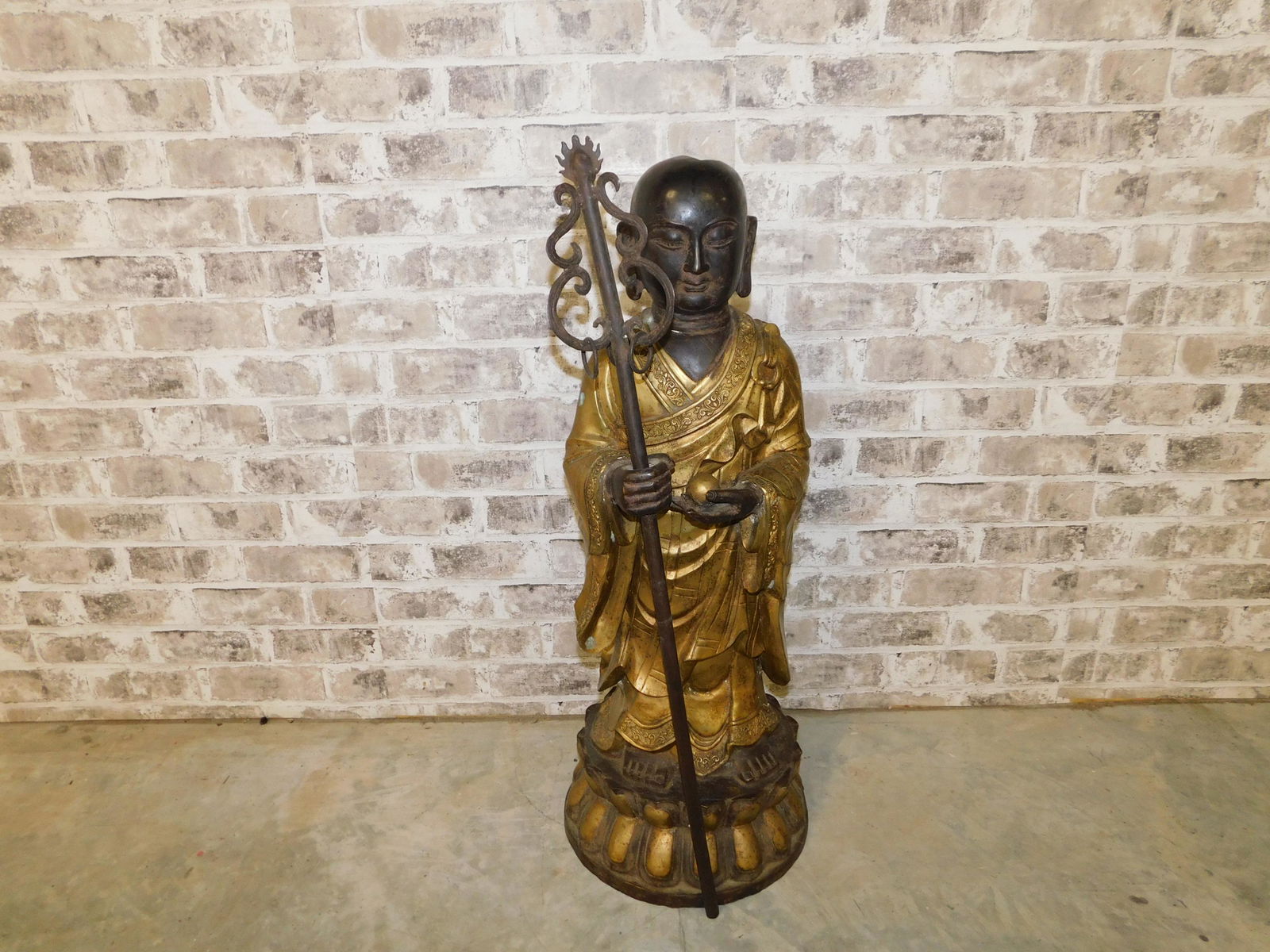 Mixed Metal Asian Buddha God Statue (1 of 7)