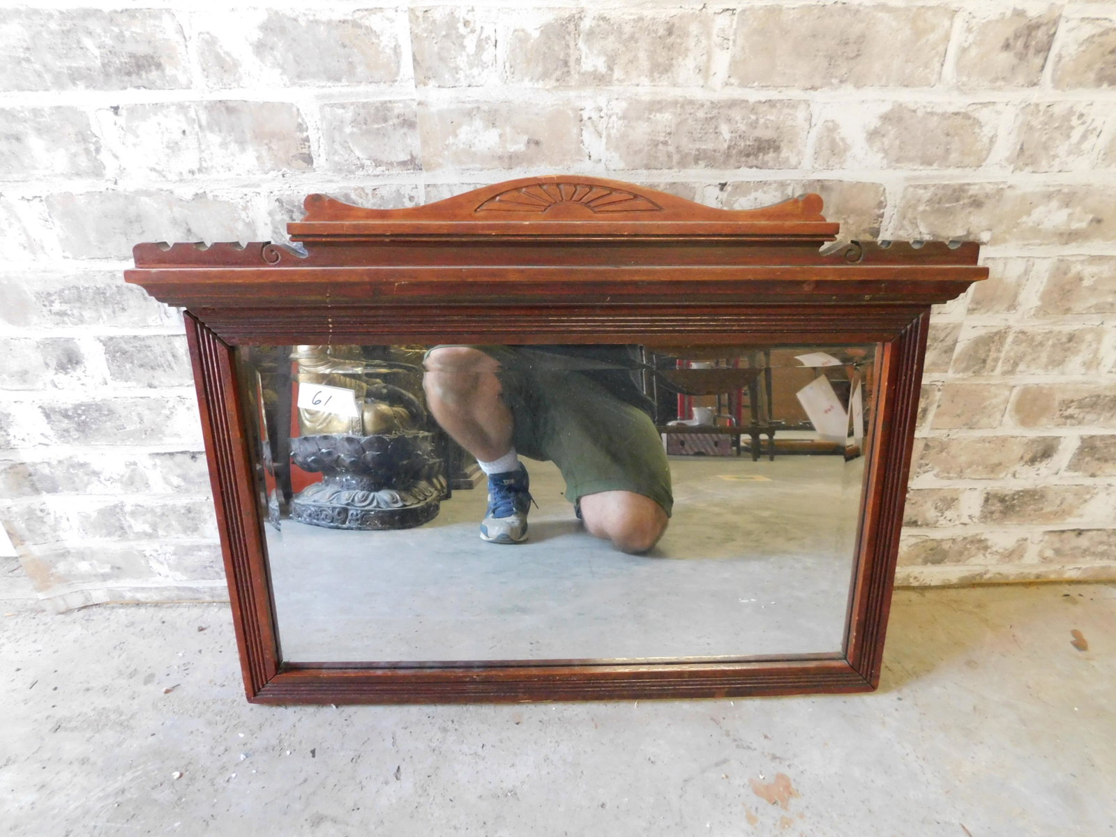 East Lake Victorian Mirror: East Lake Victorian Mirror. Measures 21" tall x 26" wide. You are bidding at a live sale. Please read the terms and conditions. This sale will be broadcast live on sale day with full descriptions of e