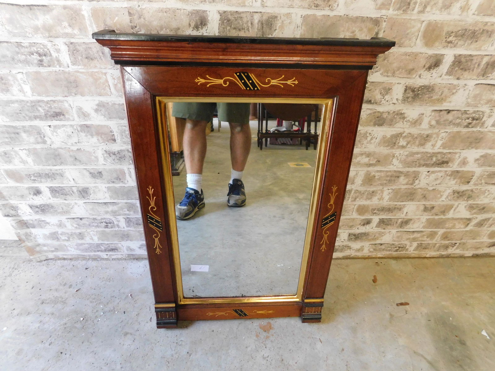 East Lake Victorian Paint Decorated Mirror (1 of 2)
