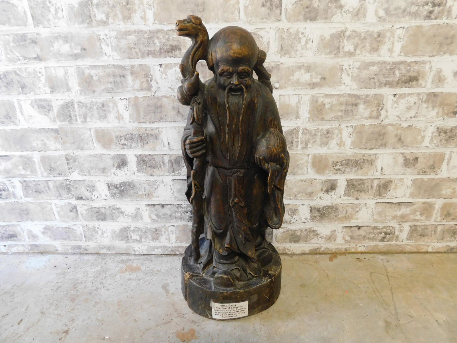 Carved Wood Statue The God of Longevity (1 of 4)