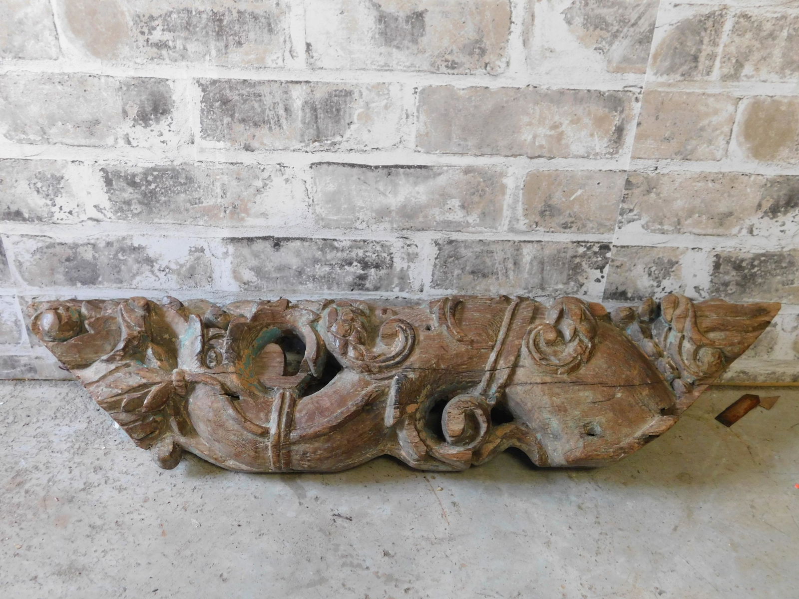 Hand Carved Asian Architectural Piece (1 of 3)