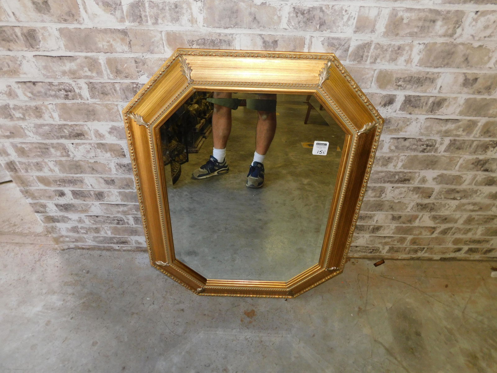Framed Beveled Glass Mirror Gold Gilded (1 of 3)