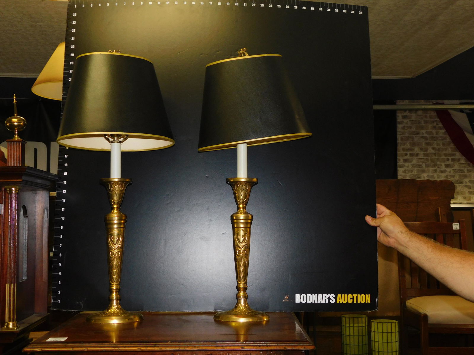 Pair of Brass Candlestick Lamps (1 of 2)