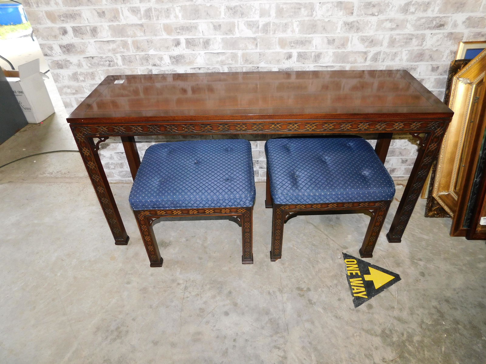 Kindle Block Chippendale Style Sofa Table with Pair of (1 of 7)
