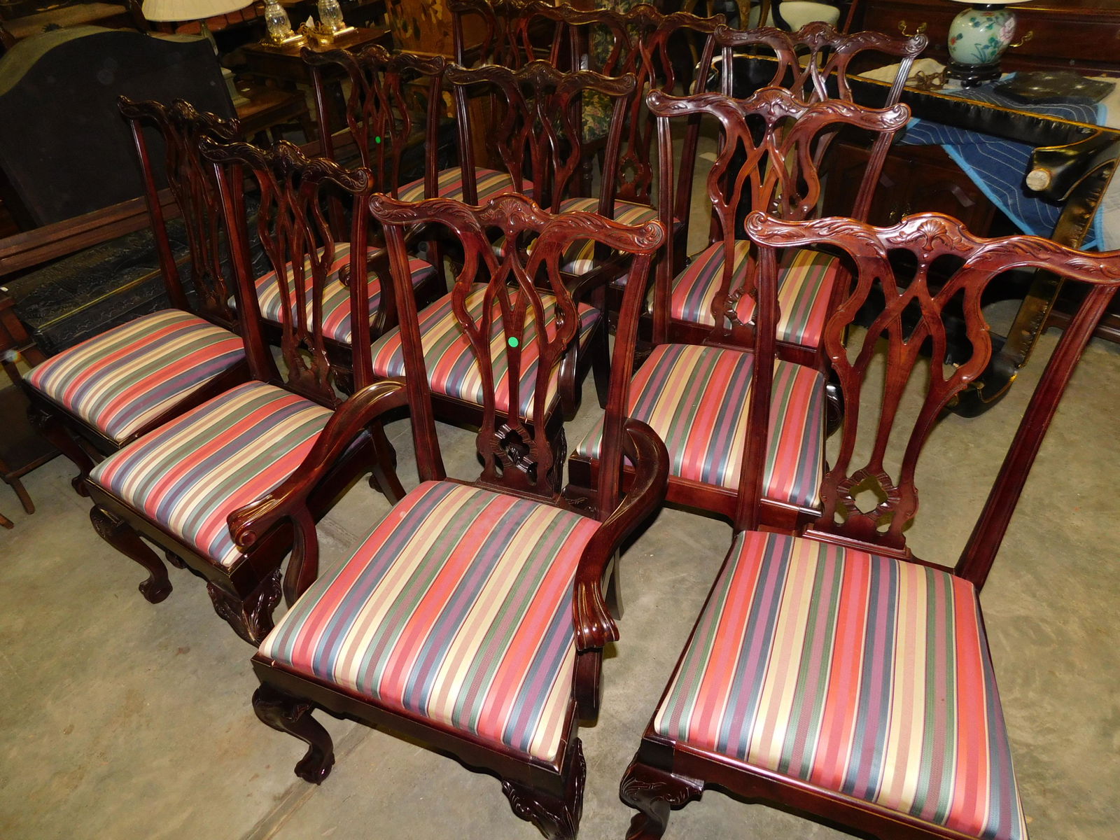 Set of 10 Chippendale Chairs (1 of 5)