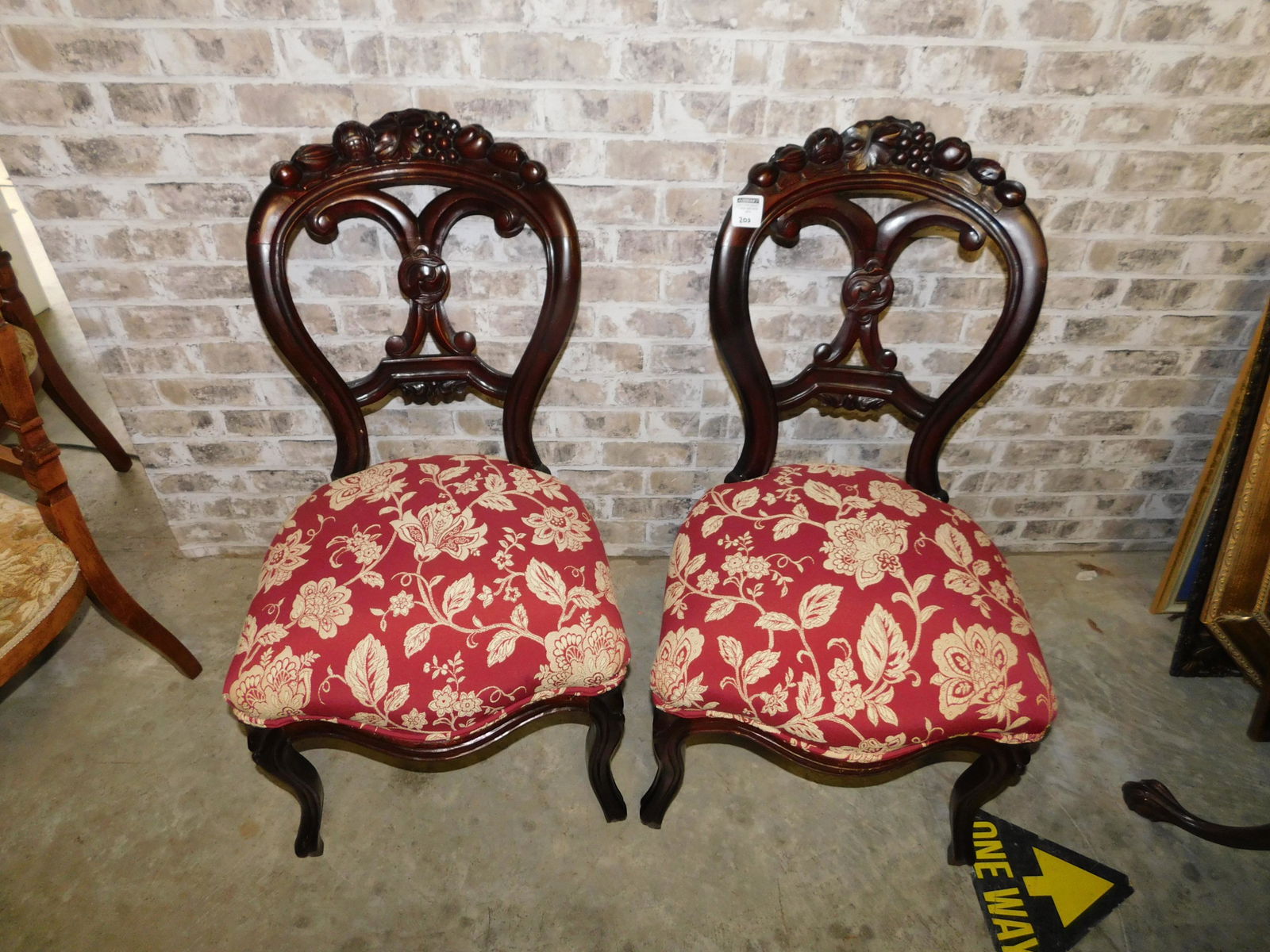 Pair of Victorian Balloon Back Chairs (1 of 4)