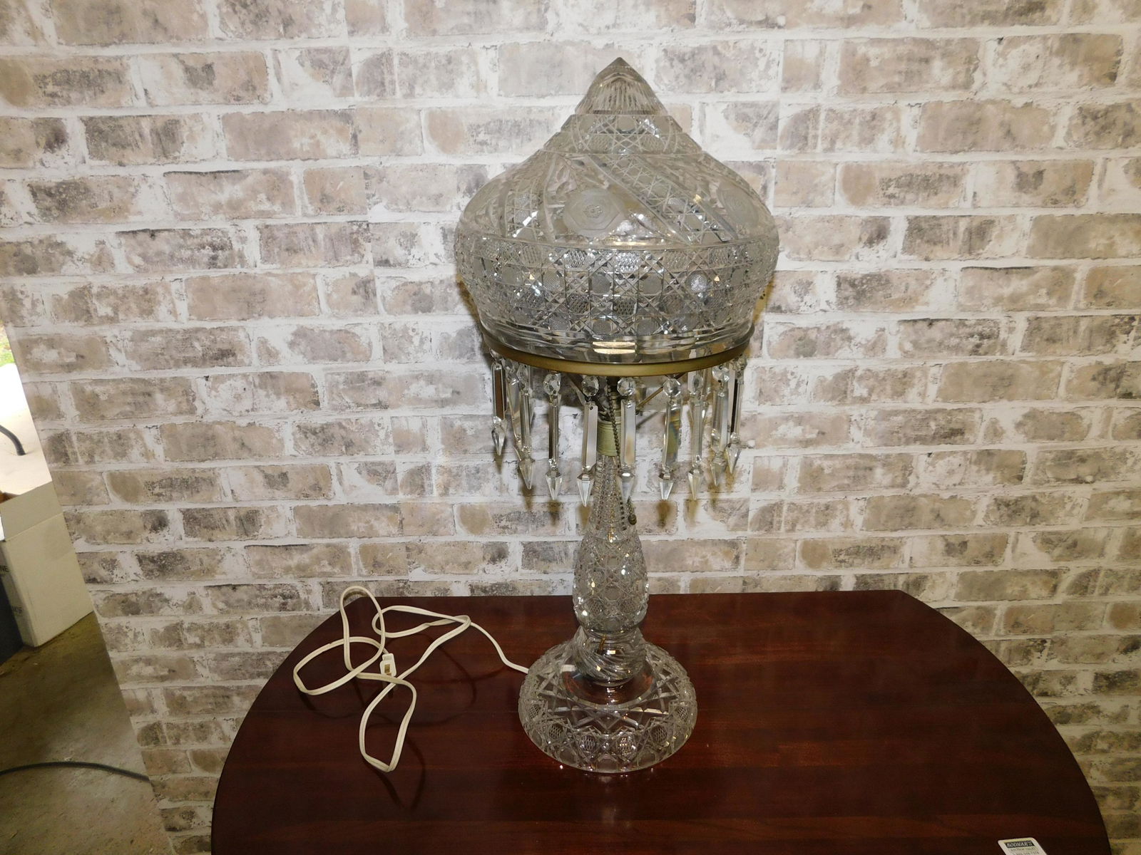 Antique Cut Glass Table Lamp (1 of 5)
