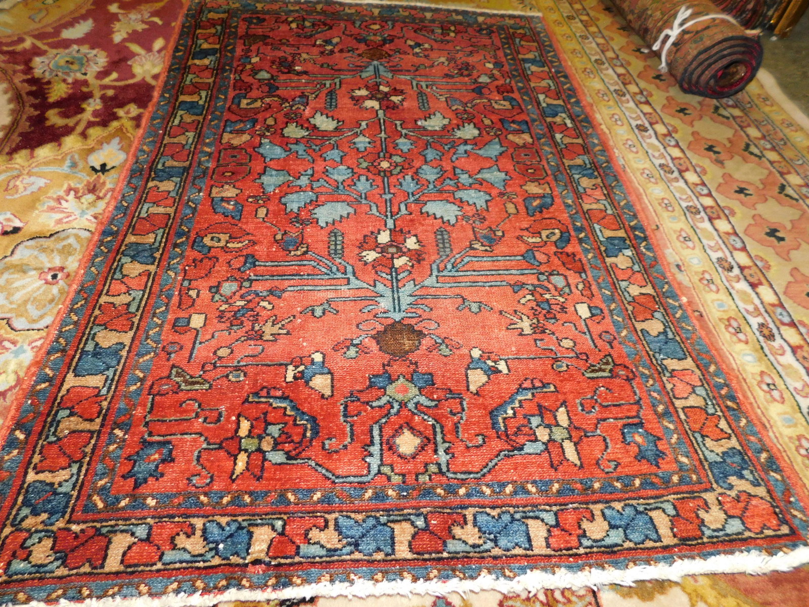 Antique Prayer Rug: Antique Prayer Rug. Measures 48" long x 31" w. You are bidding at a live sale. Please read the terms and conditions. This sale will be broadcast live on sale day with full descriptions of each lot bei