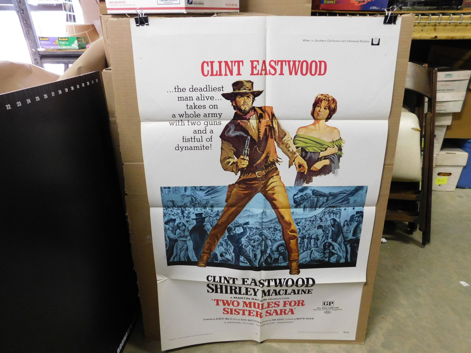 Two Mules for Sister Sara Movie Poster: Two Mules for Sister Sara Movie Poster. 1970. Clint Eastwood. Folded - some tears. Measures 41" tall x 27" w. You are bidding at a live sale, please read the terms and conditions. We are offering cont