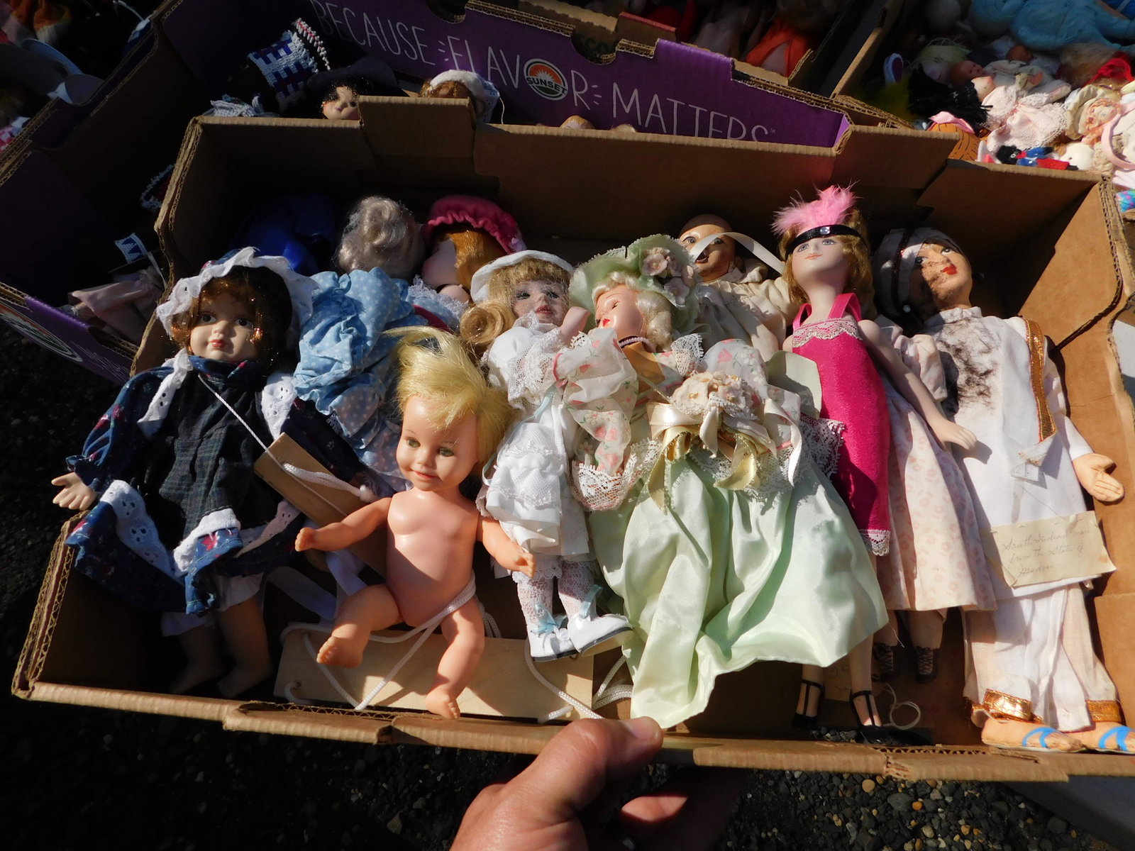 Box Lot of Mixed Dolls including Porcelain (1 of 1)