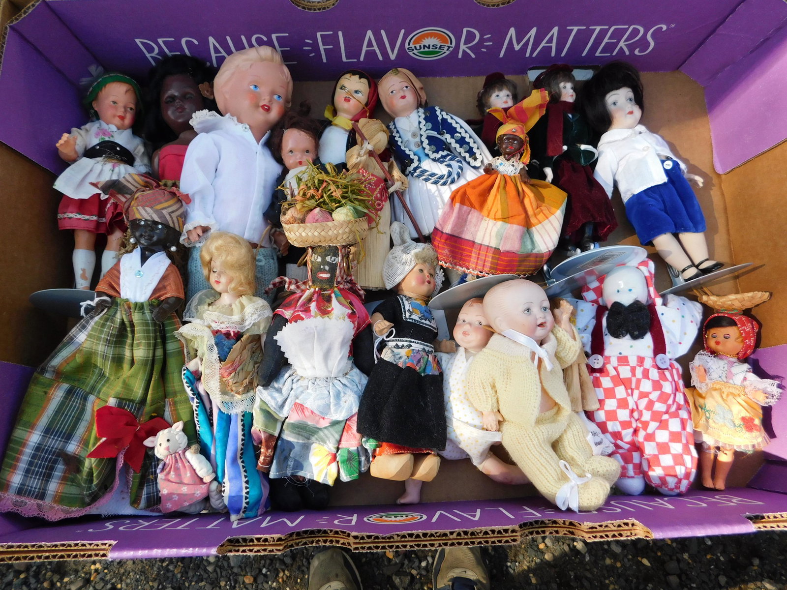 Box Lot of Dolls: Box Lot of Dolls. You are bidding at a live sale. Please read the terms and conditions. This sale will be broadcast live on sale day with full descriptions of each lot being sold, as well as video fee