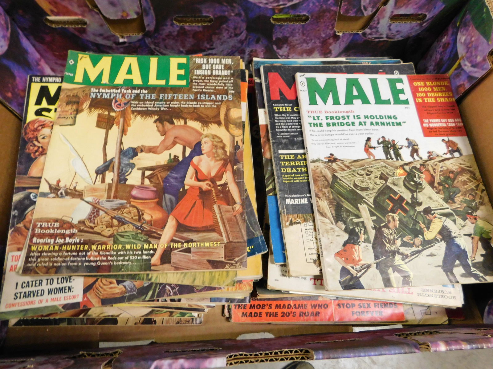 Box Lot of Male and Men Magazines: Box Lot of Male and Men Magazines. You are bidding at a live sale. Please read the terms and conditions. This sale will be broadcast live on sale day with full descriptions of each lot being sold, as