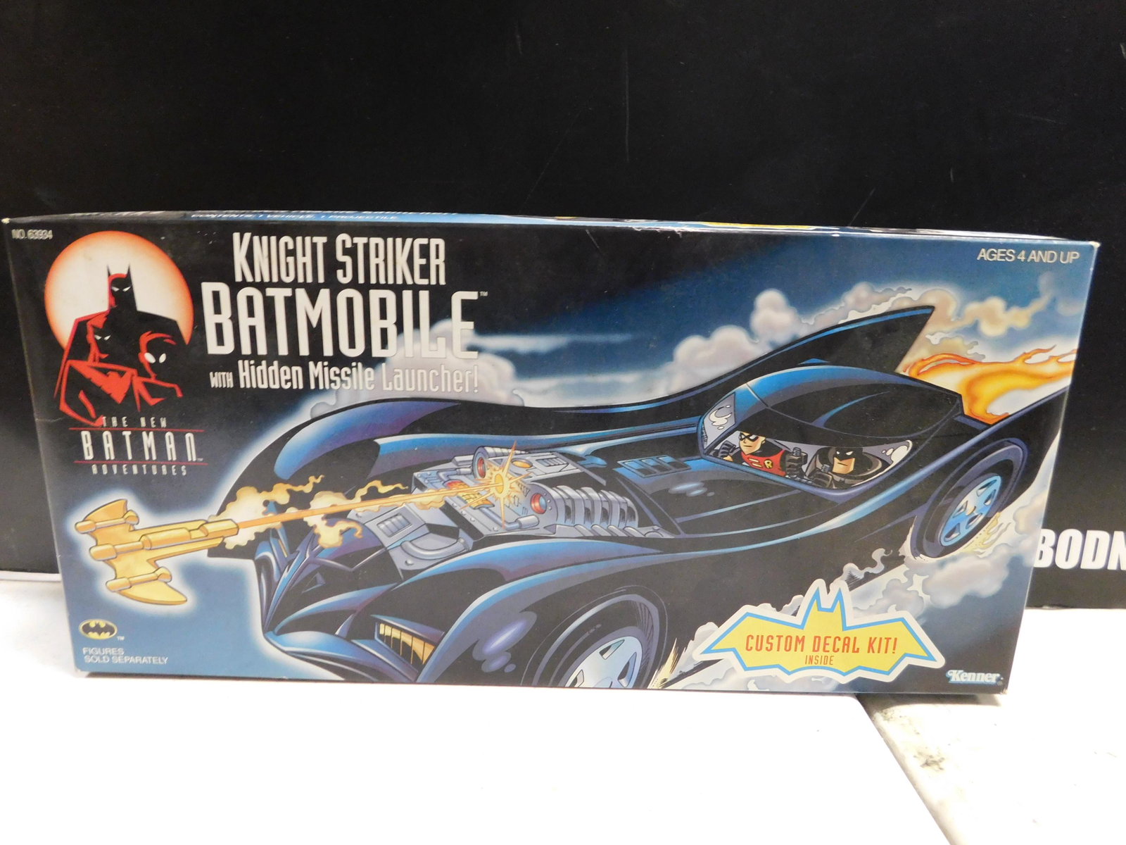 Knight Striker Batmobile: Knight Striker Batmobile by Kenner in Box. You are bidding at a live sale. Please read the terms and conditions. This sale will be broadcast live on sale day with full descriptions of each lot being s